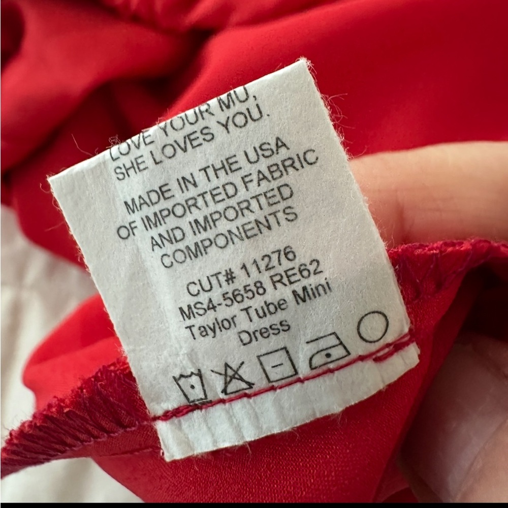Show Me Your Mumu Taylor Tube Mini Dress in Red Luxe Satin Size Medium NWT - Picture 10 of 12